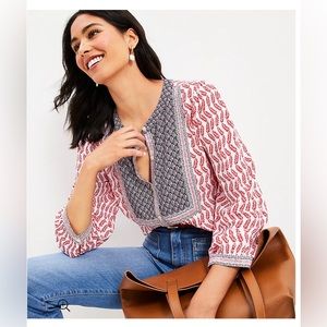 Boho Leaf Bib Blouse